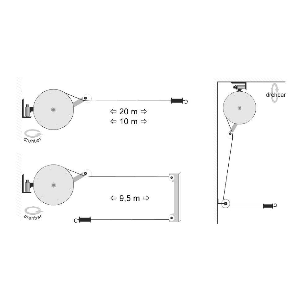Zaunband-Aufroller schwenkbar