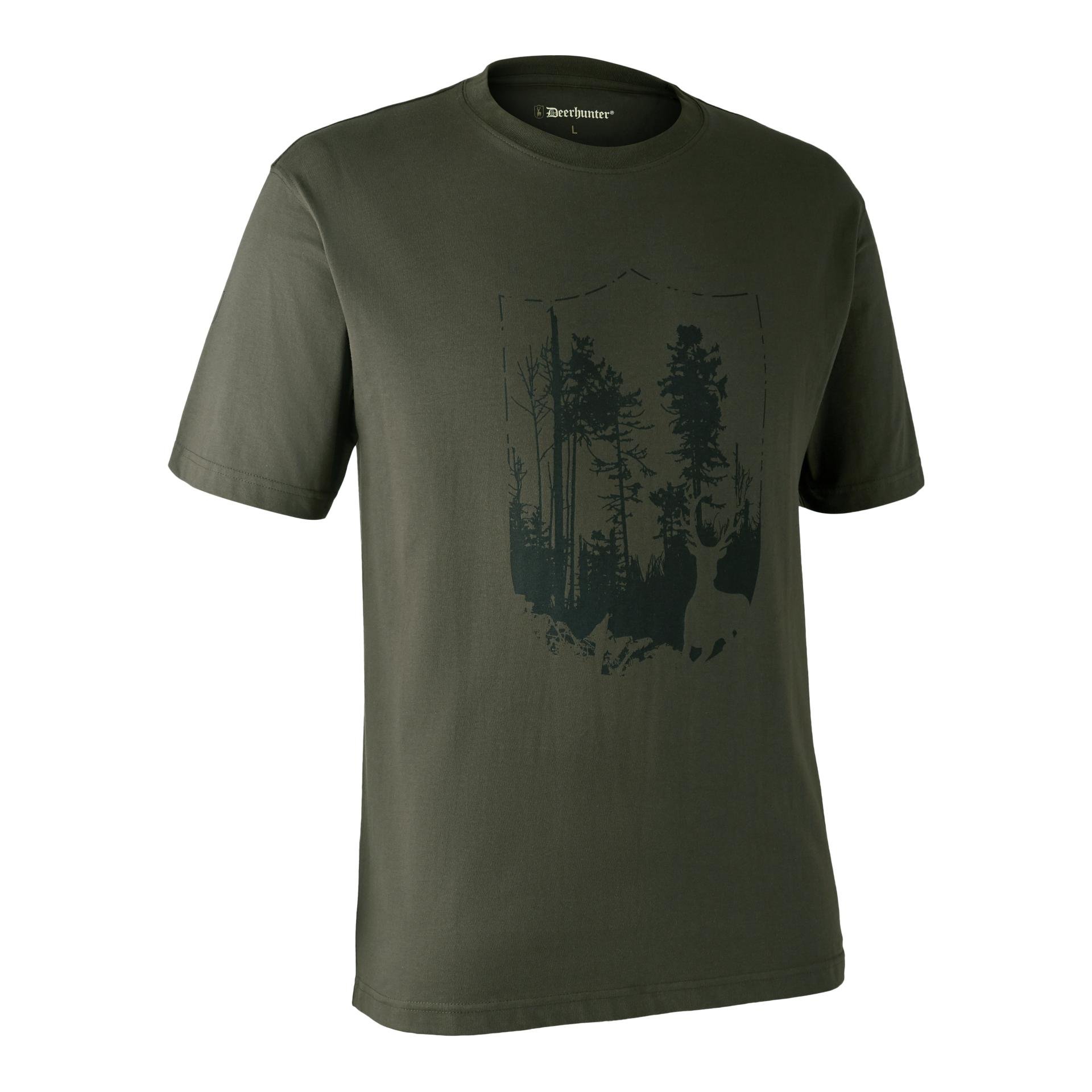 Image of Deerhunter T-Shirt mit Shield - Bark Green bei Hauptner.ch