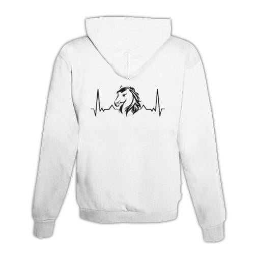 Image of Schwesternuhr Hoodie Herzschlag Pferd Unisex - Weiss - bei Hauptner.ch