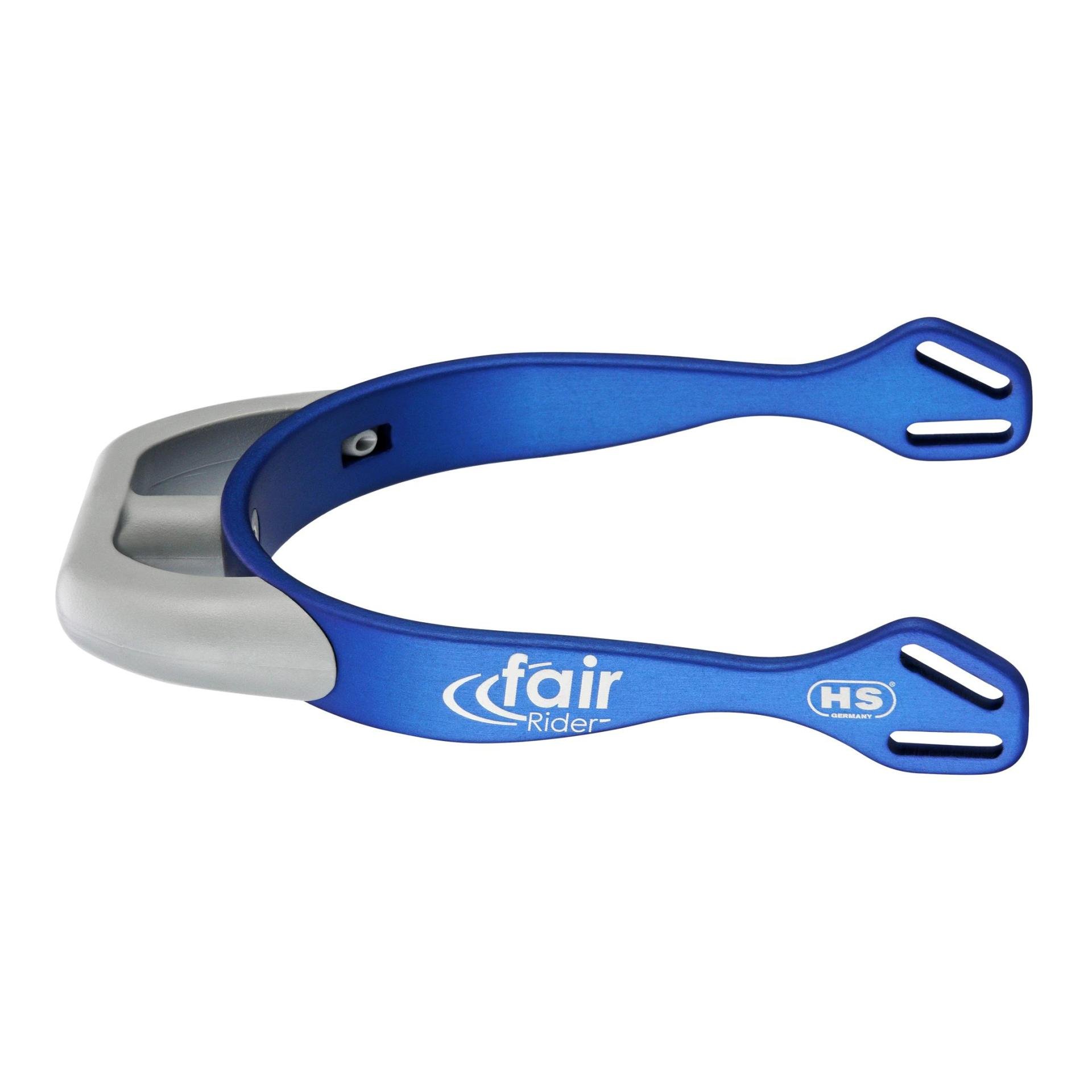 fairRider Sporen flach - blau / Hals silber