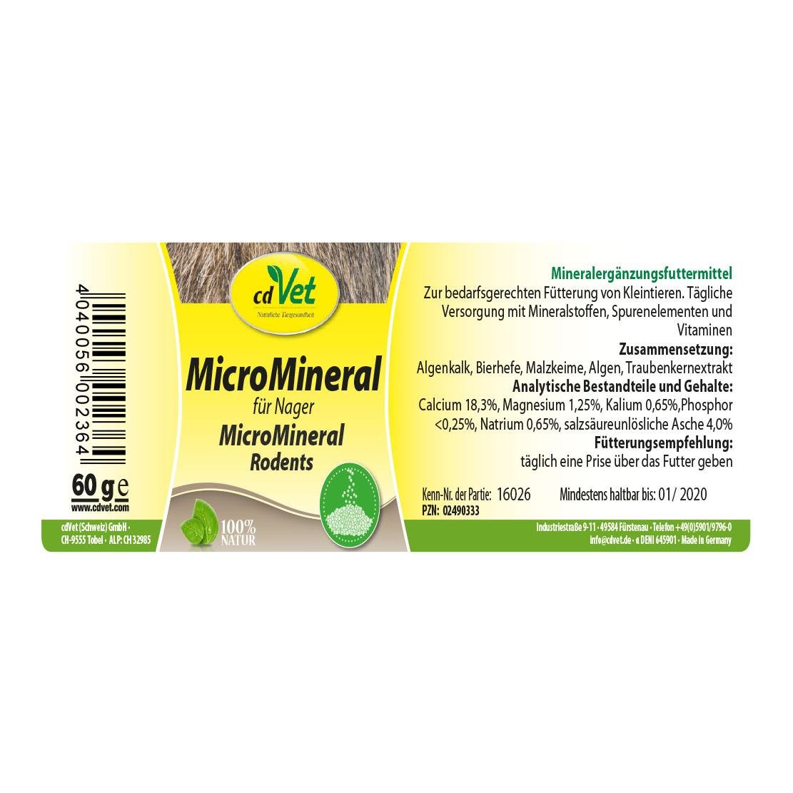MicroMineral pour rongeurs
