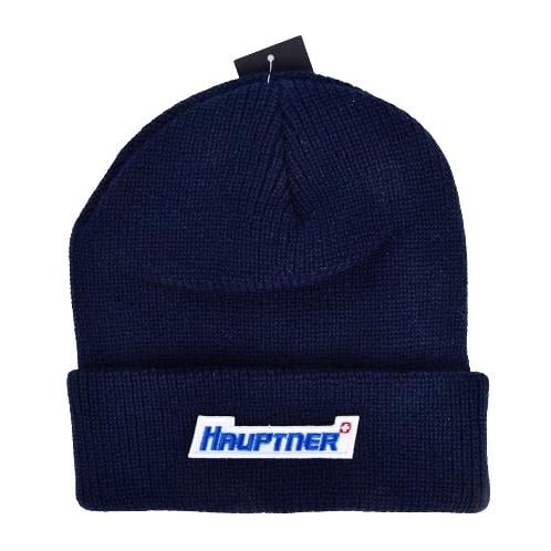 Bonnet en maille Logo avec emblème brodé - bleu marine