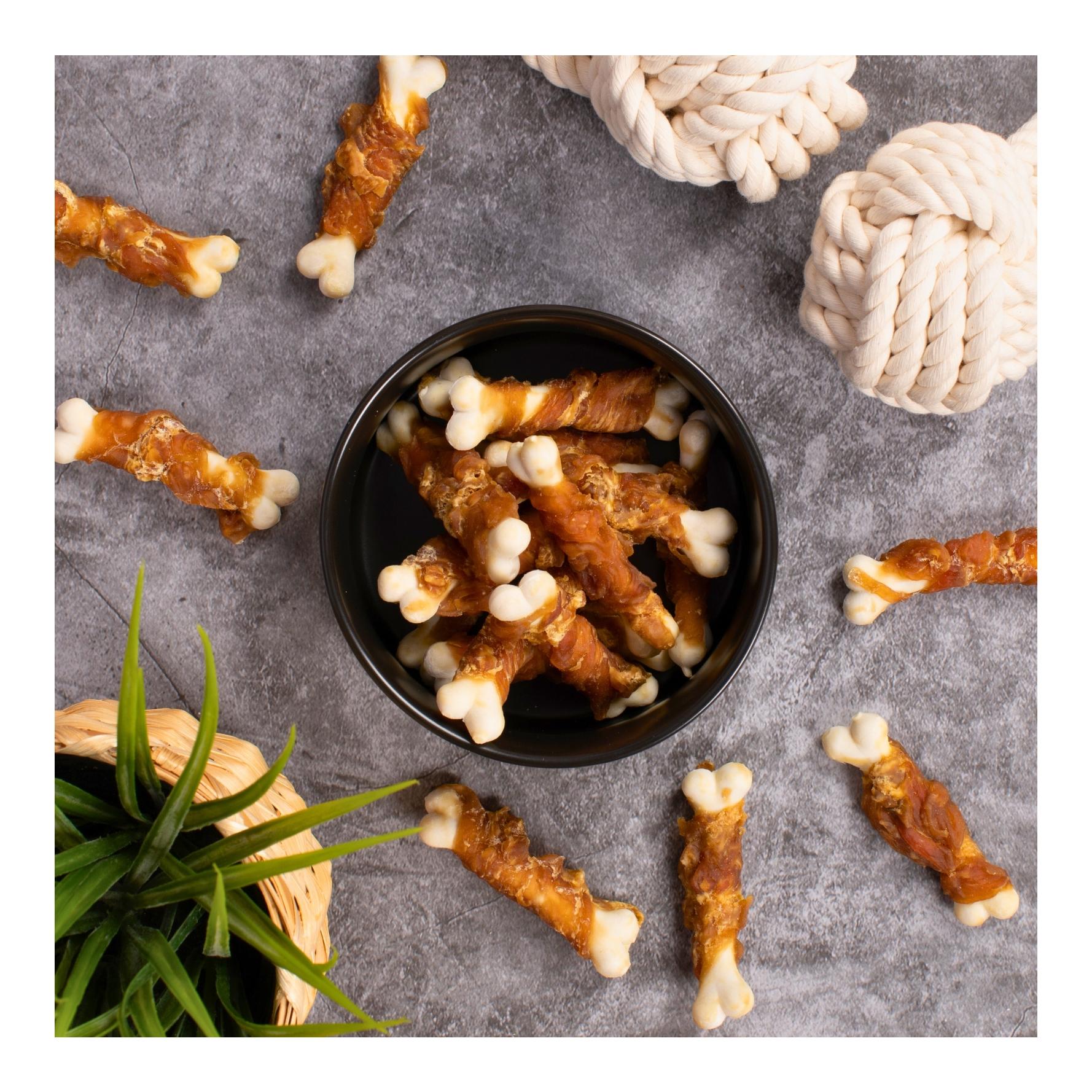 Calciumknochen mit Hühnerbruststreifen