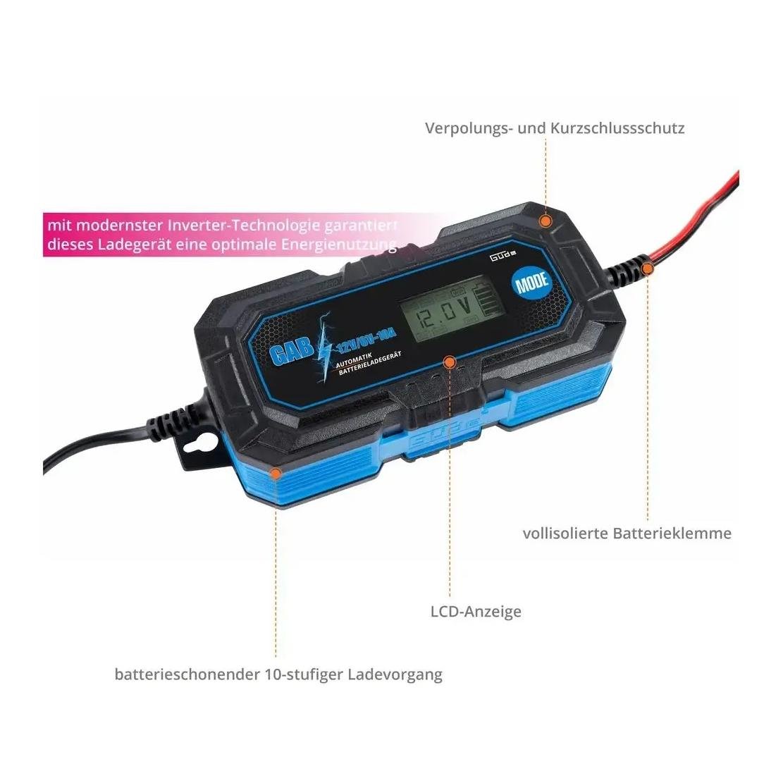 Automatik Batterieladegerät GAB 12V/6V-10A