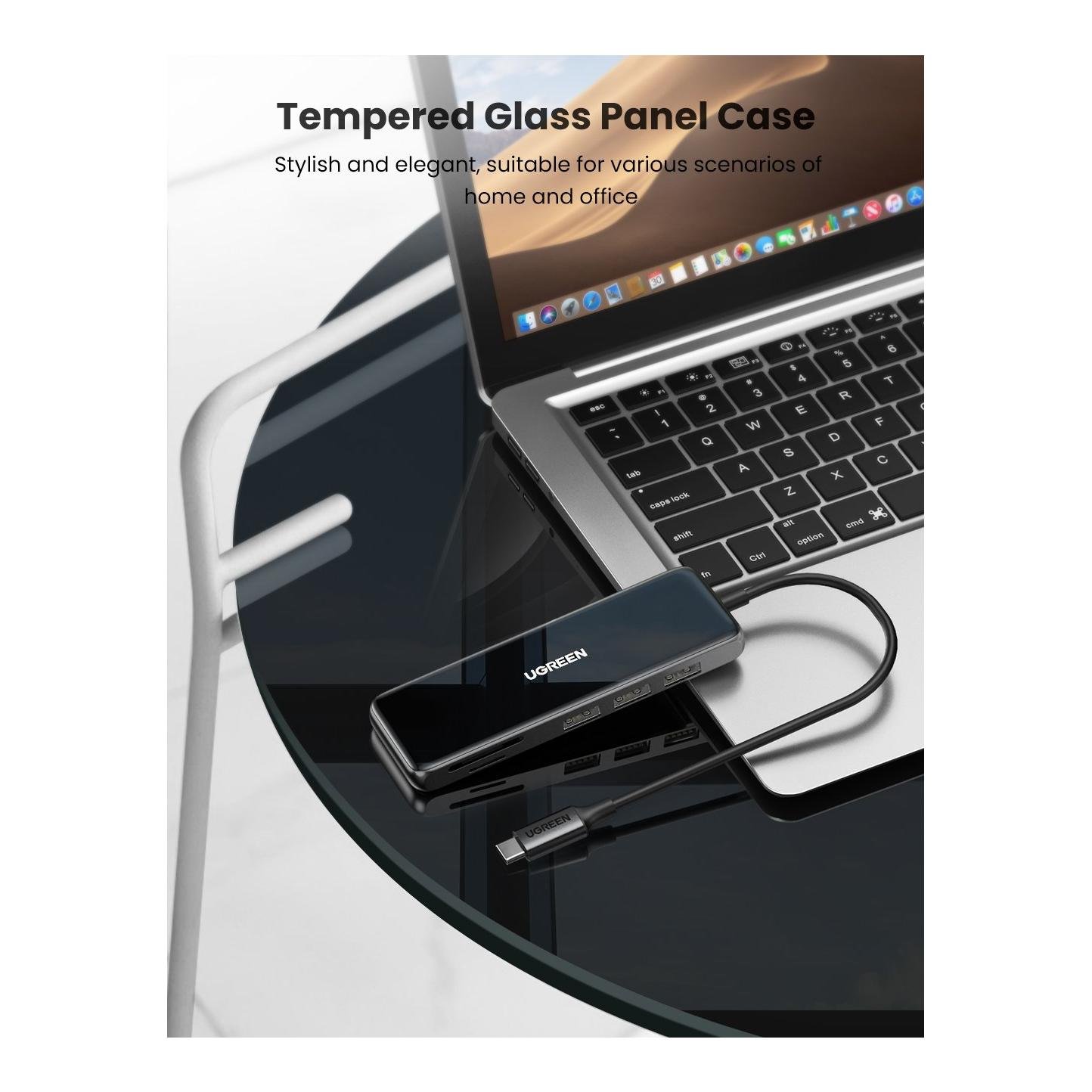 USB-C zu HDMI + 3x USB-A 3.0 + SD / TF Hub - Grau