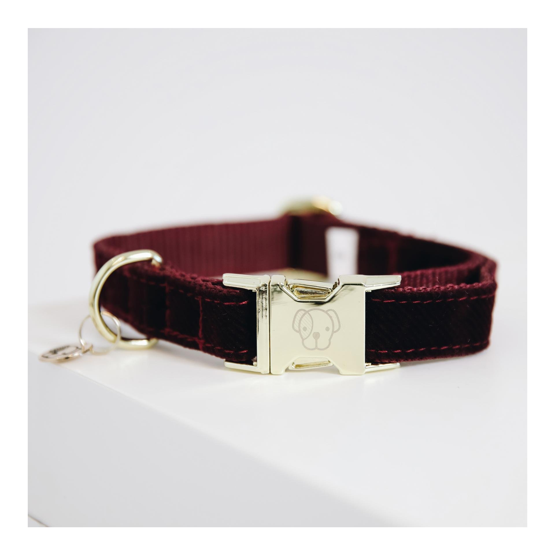 Hundehalsband Corduroy - bordeaux