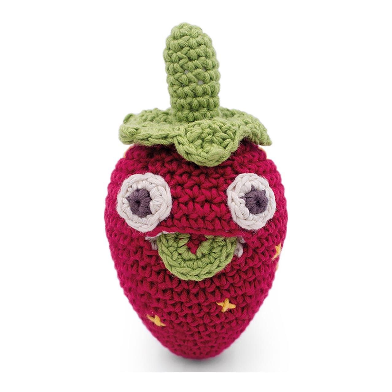 Image of MyuM Mini Erdbeere - Baby Rassel 100% Bio Baumwolle - Rot - bei Hauptner.ch