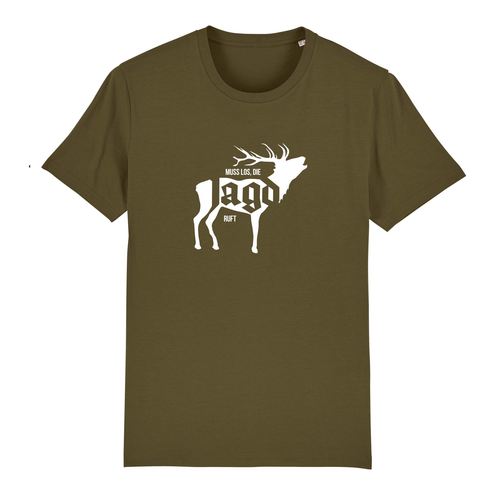 Image of Hauptner Jagd T-Shirt Die Jagd Ruft - Hirsch - British Khaki - bei Hauptner.ch