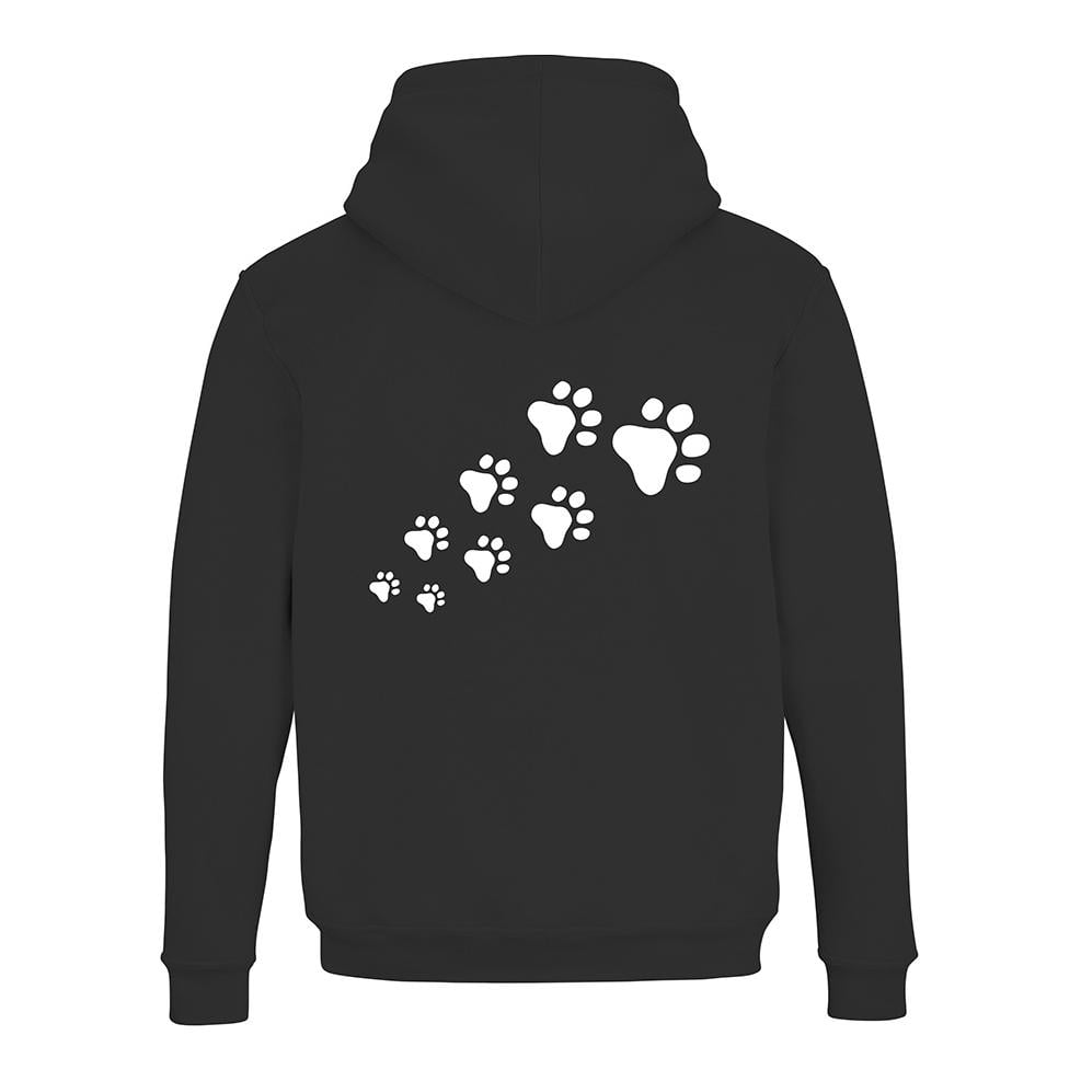 Image of Schwesternuhr Hoodie Hundepfoten Unisex - Schwarz - bei Hauptner.ch