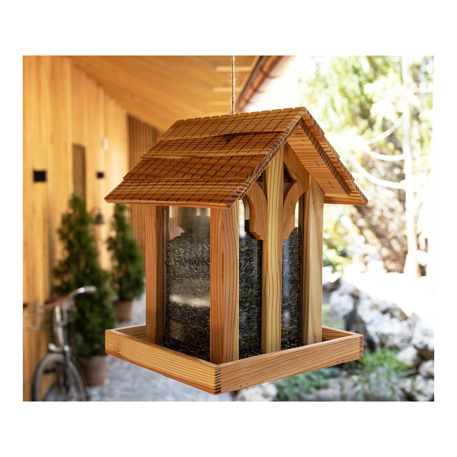 Vogelfutterhaus aus geölter europäischer Lärche