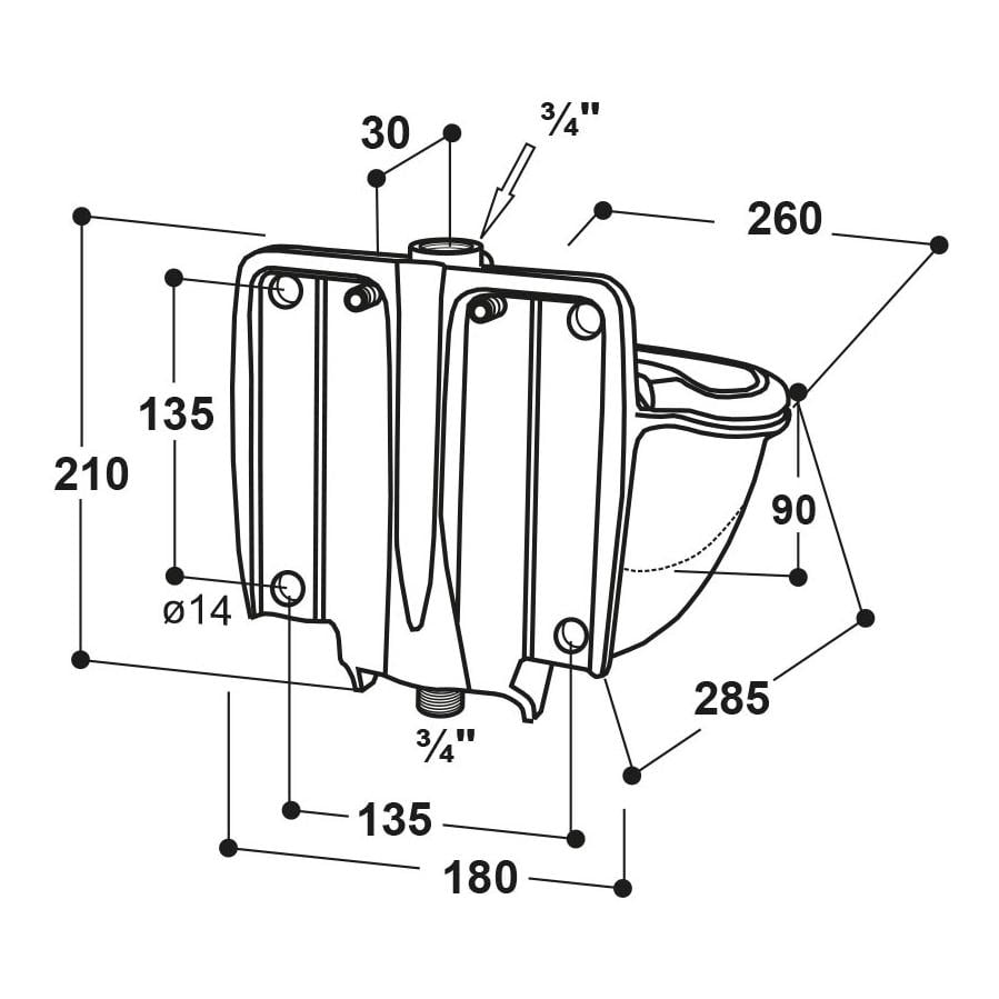 Heizbares Tränkebecken Mod. 46 mit Messing-Ventil