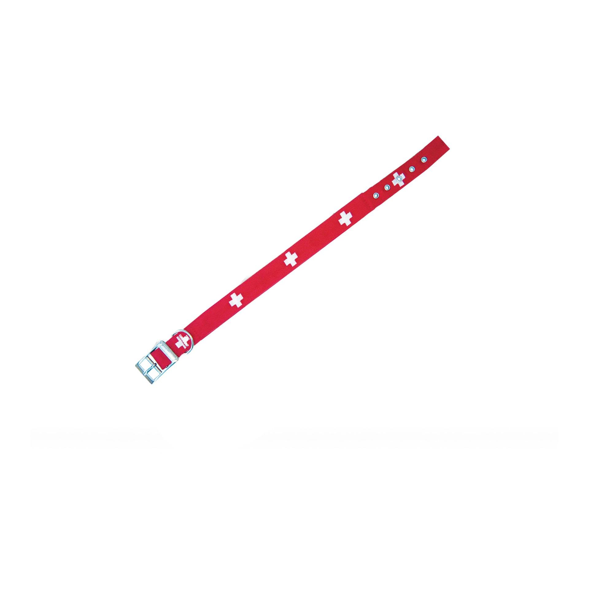 Image of Heim Halsband Gurtband HELVETIA mit Futter und Schweizer Kreuz - rot bei Hauptner.ch