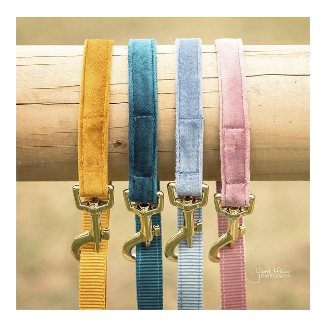 Hundeleine Velvet - mustard