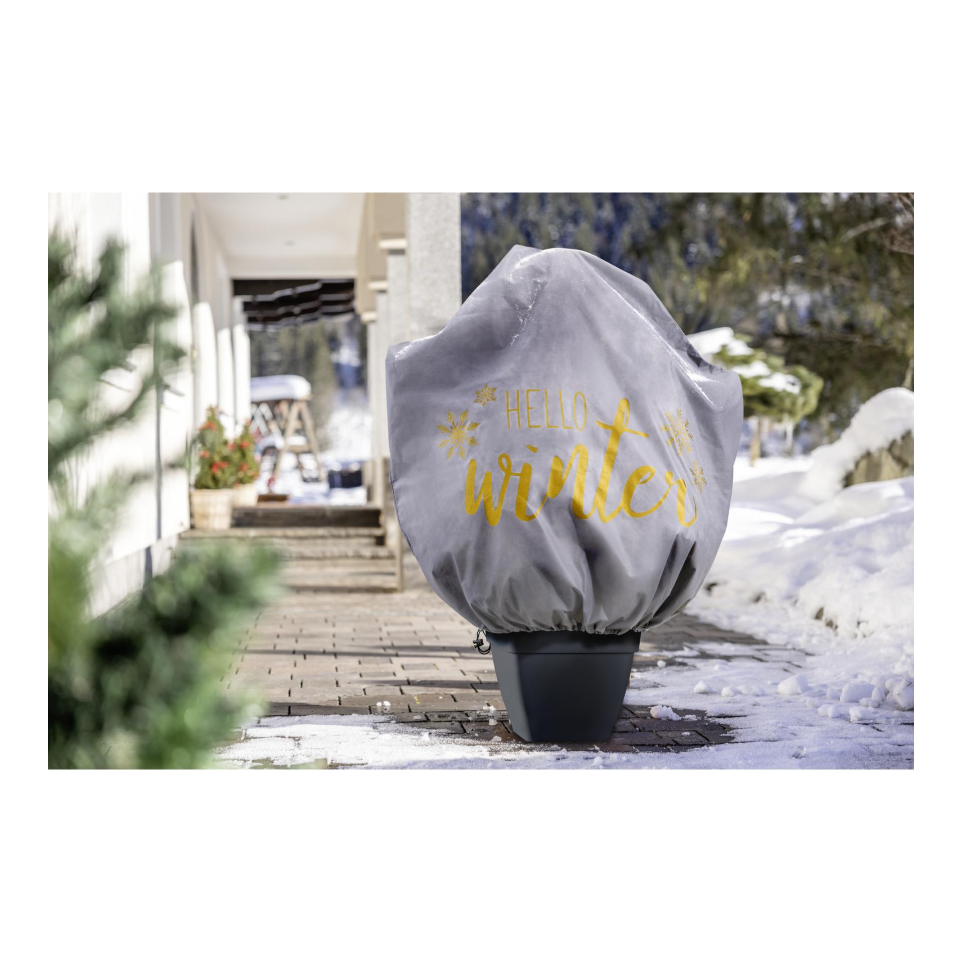 Winter-Deko-Vlieshaube PROTECT Hello Winter