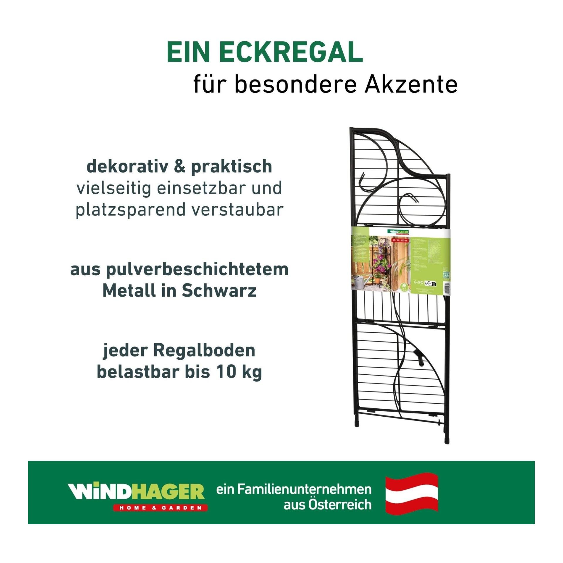 Windhager Étagère d'angle à trois niveaux pour plantes - pliable
