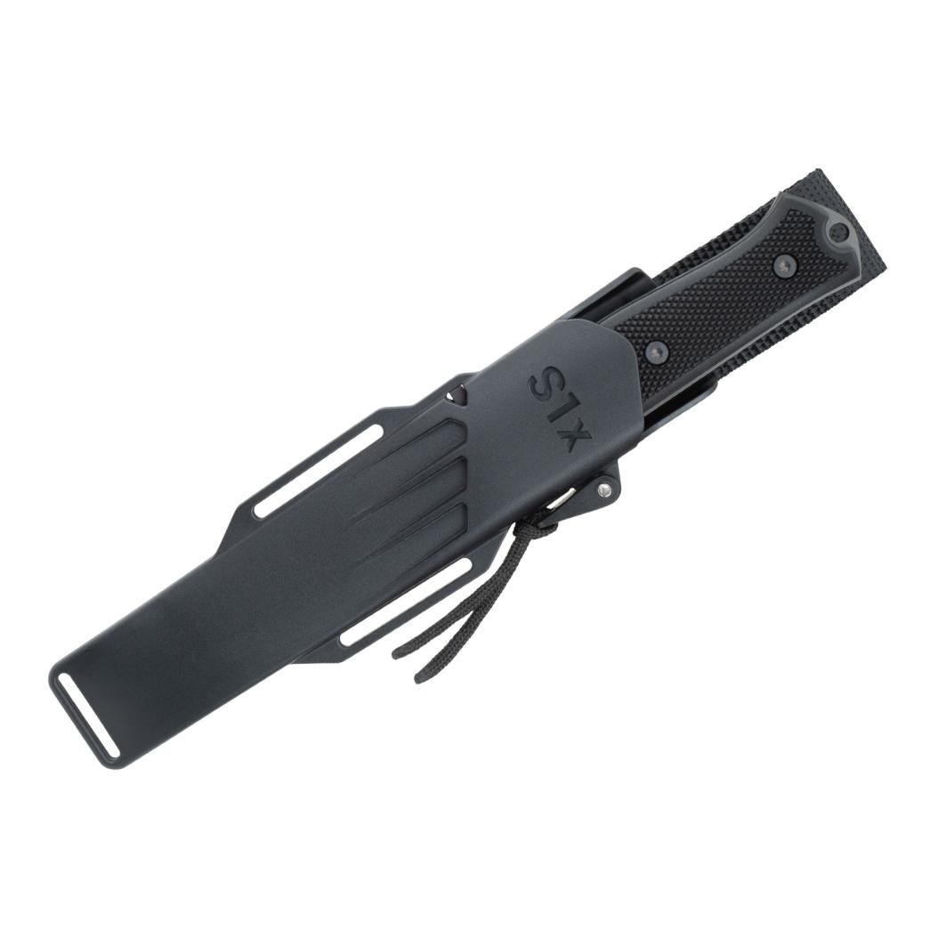 S1xb - Einsatzmesser Schwarz mit Zytelscheide