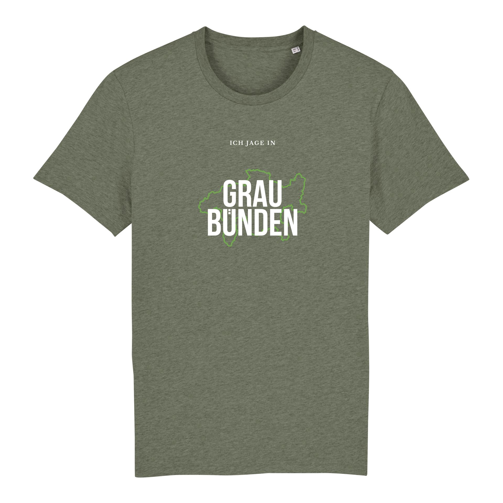 Image of Hauptner Jagd T-Shirt Ich jage in Grau Bünden - Mid Heather Khaki - bei Hauptner.ch