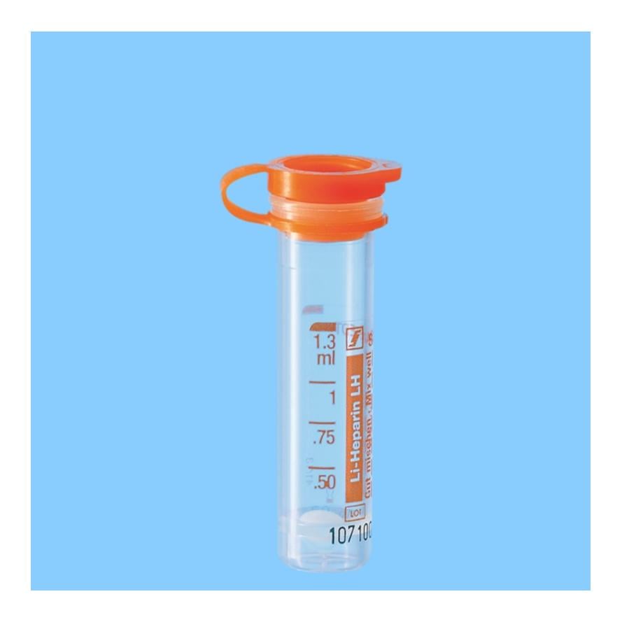 Mikro-Probengefäss Lithium-Heparin, 1,3 ml - orange