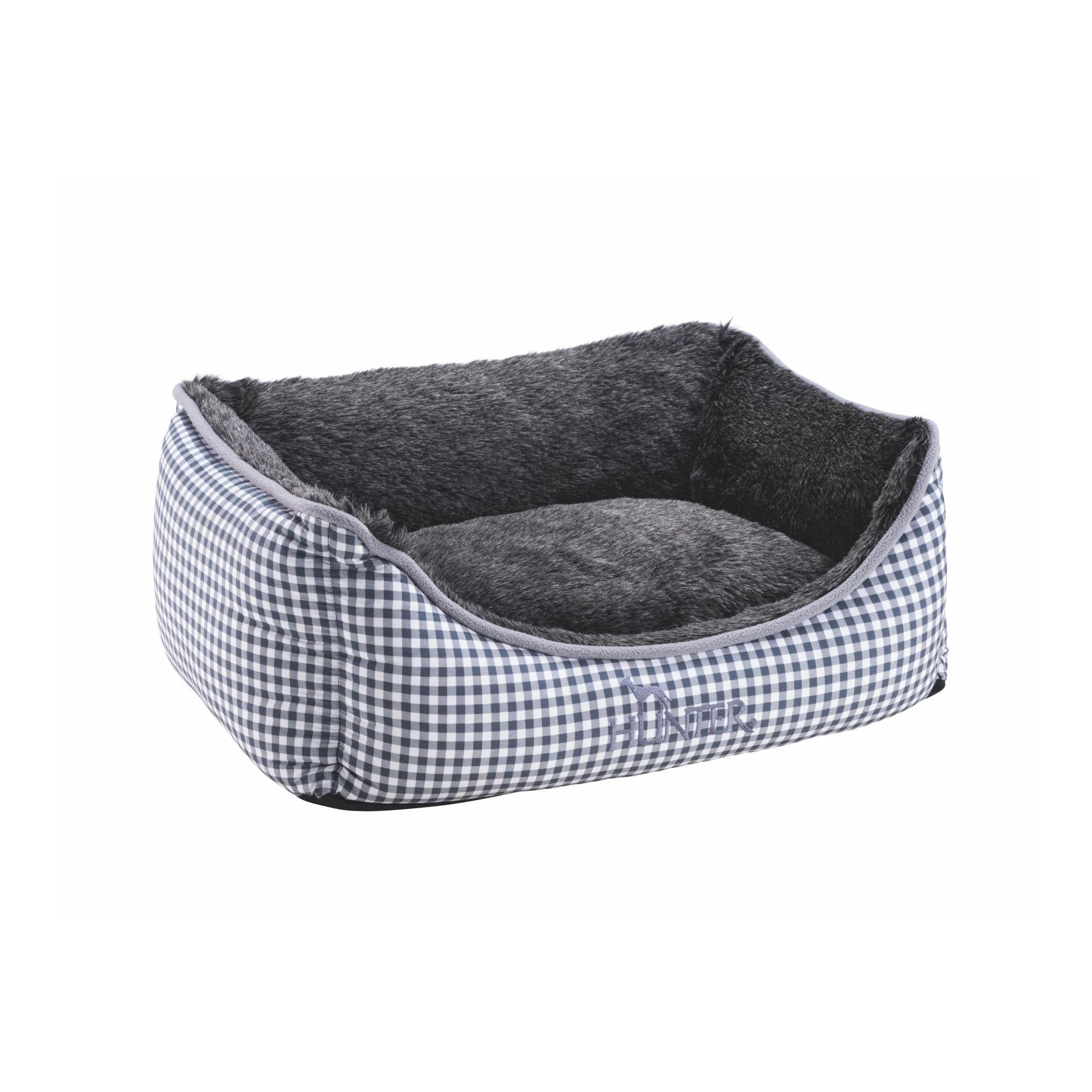 Hundesofa Astana mit Fellimitat - Karo grau