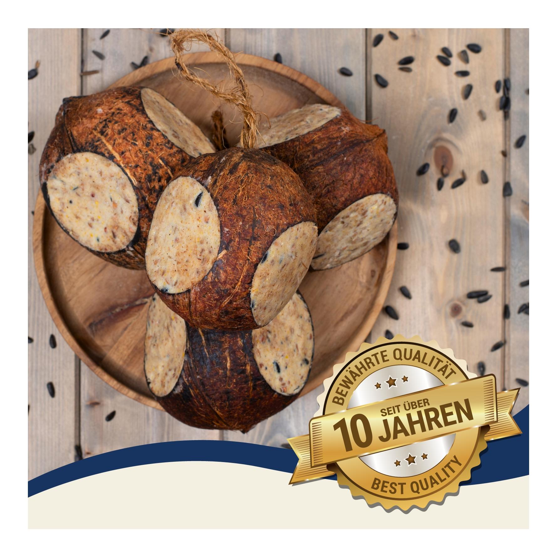 Ganze Kokosnuss mit 3 Löchern gefüllt