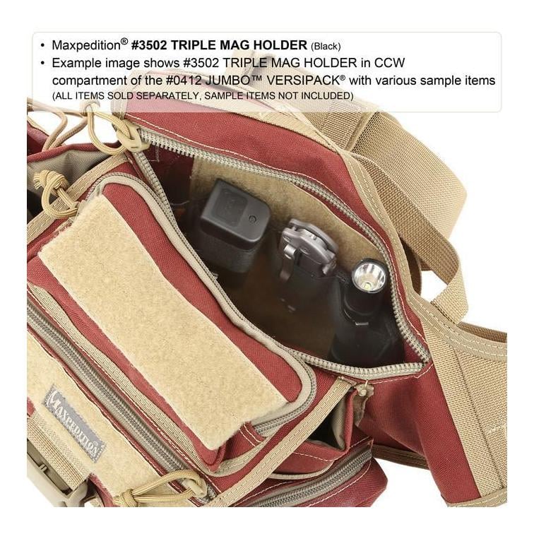 Suport modulable de rangement triple de Maxpedition - noir