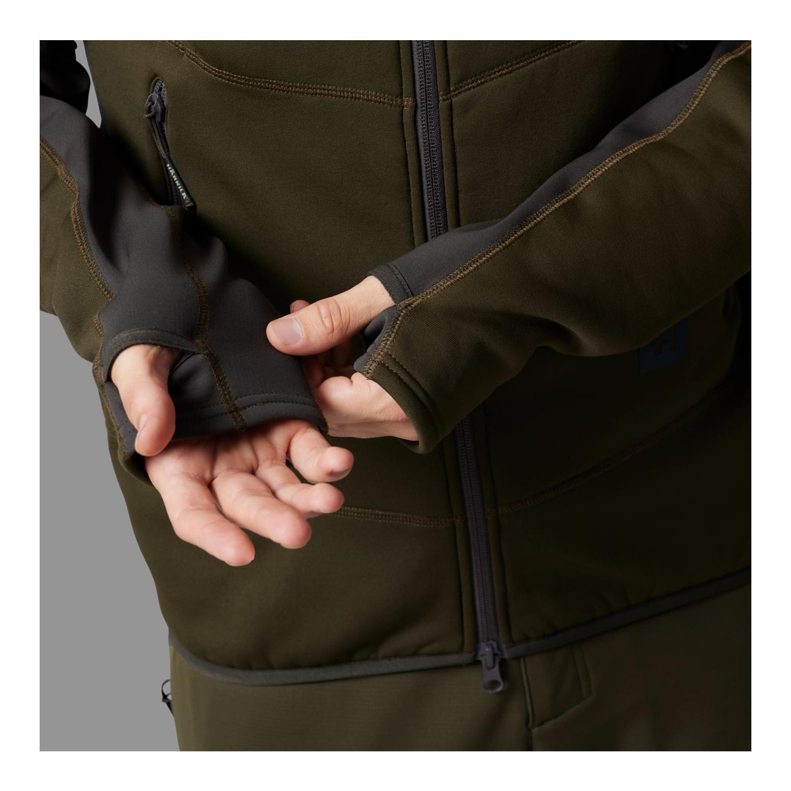 Deer Stalker Fleece Hoodie - Willow green/Shadow brown