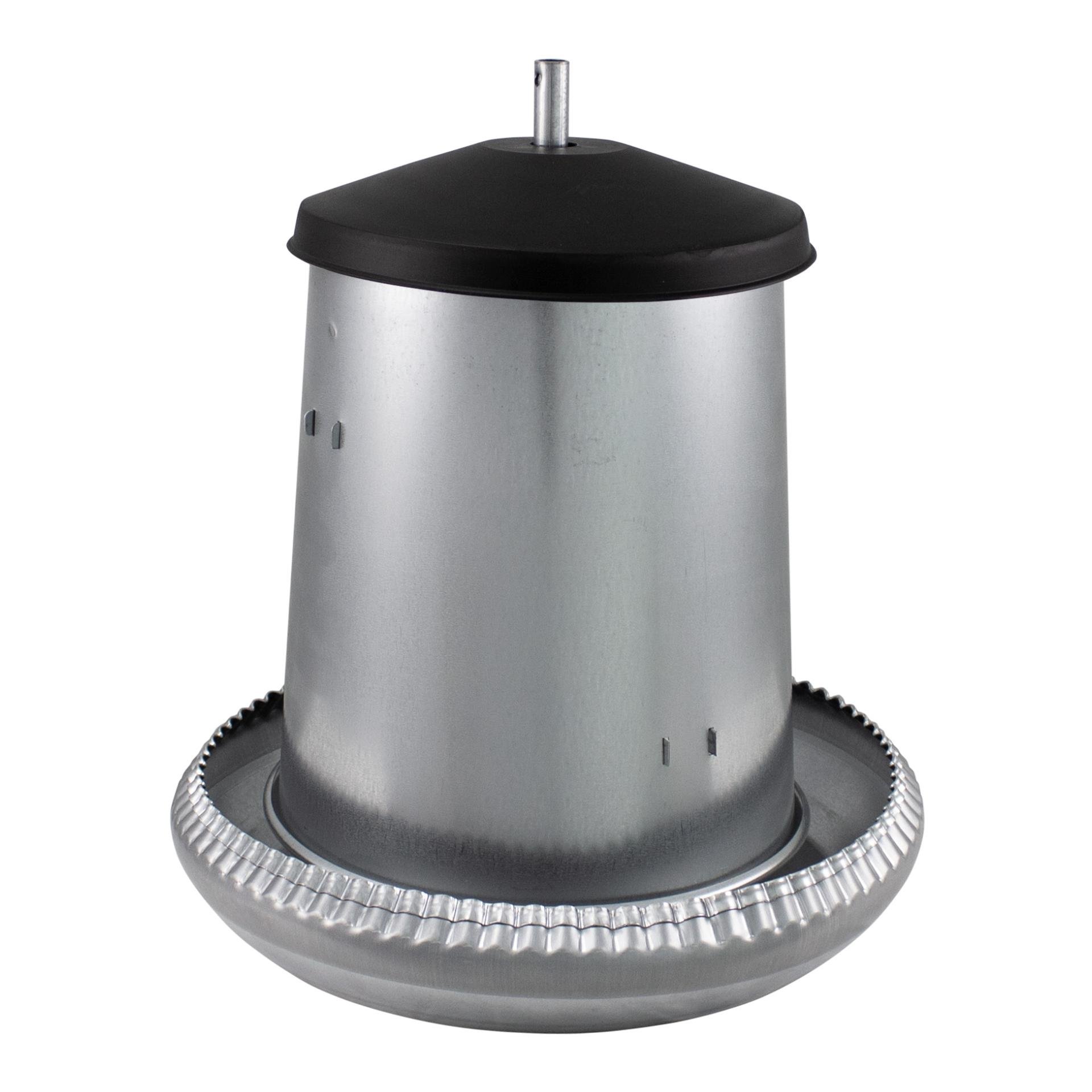 Futterautomat aus Metall mit Abdeckung