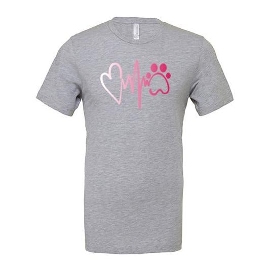 Image of Schwesternuhr T-Shirt Herzschlag Pink Unisex - Hellgrau - bei Hauptner.ch