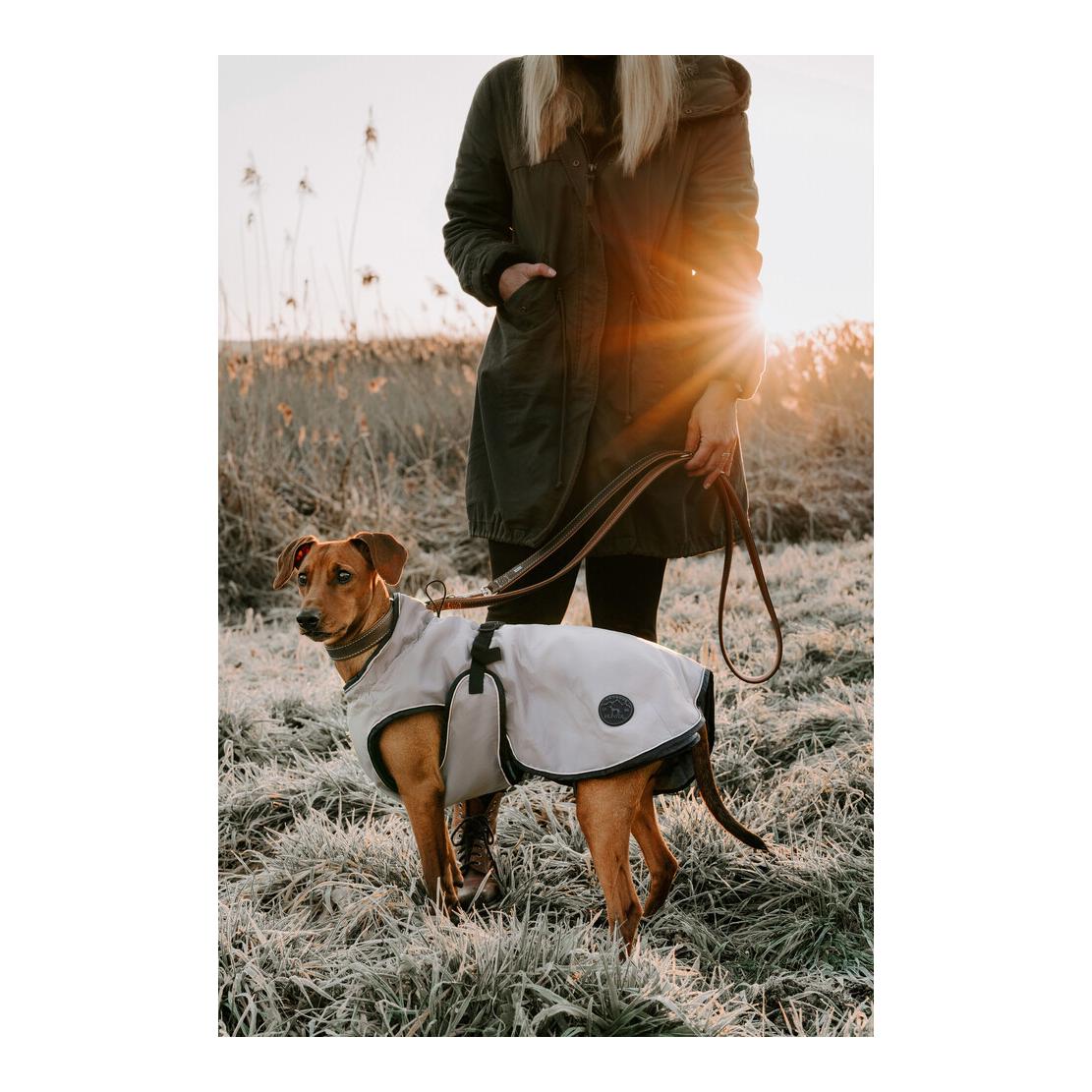 Hundemantel Uppsala herausnehmbares Fleece- taupe