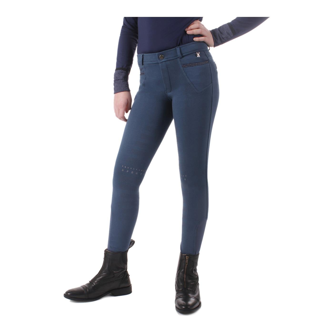 Image of QHP Reithose Maike Kniegrip Junior - smokey blue bei Hauptner.ch