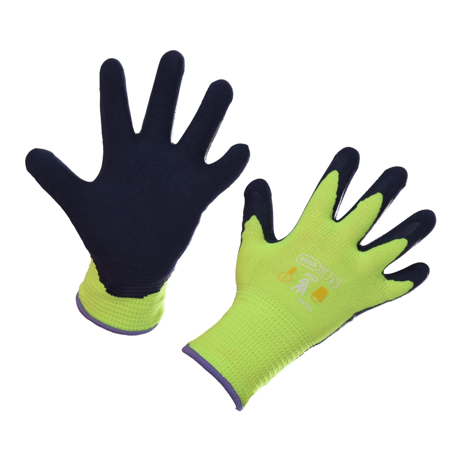 Gants pour enfants TOWA 4-6 ans, enduits de latex - jaune citron