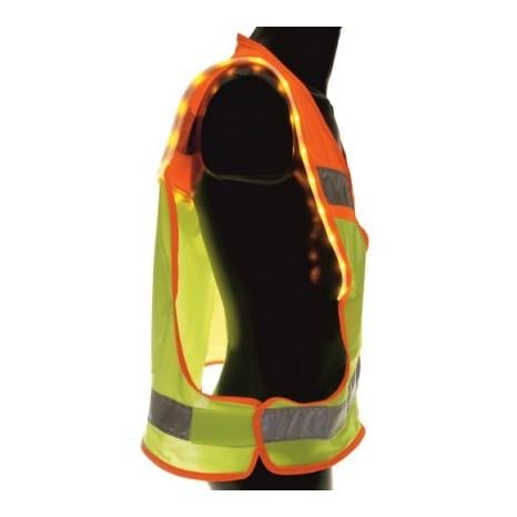 GILET DE SECURITE ENFANT FLUO DIODES CLIGNOTANT