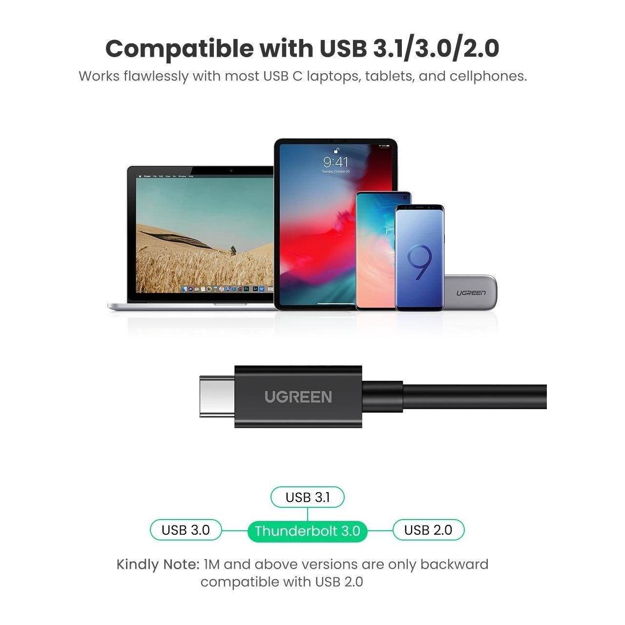 Thunderbolt 3 USB-C Kabel (40 Gbps, 100 Watt, 5A) - Schwarz