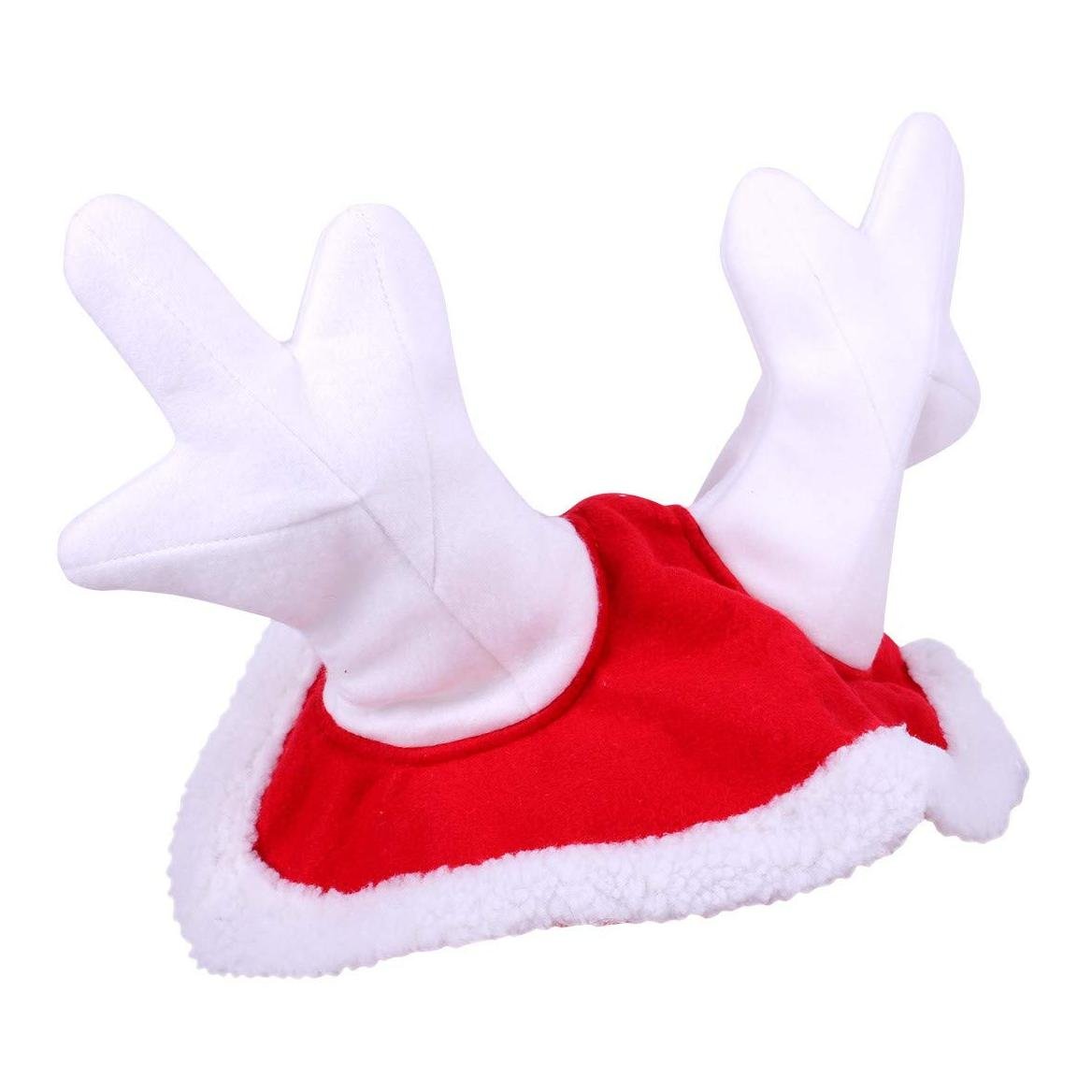 Rentierhaube Christmas - rot/weiss