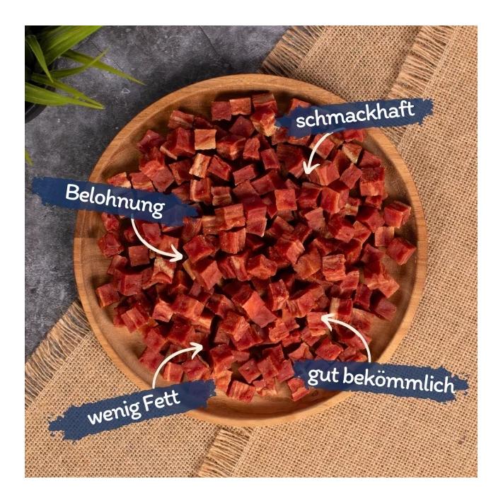 Entenfleischwürfel mit Fisch