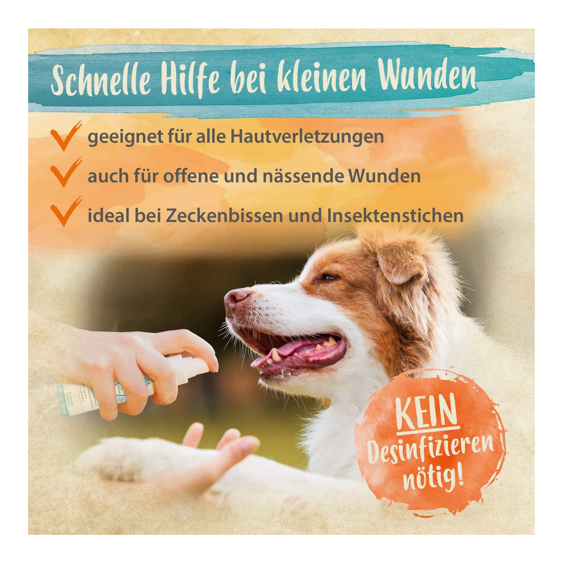 Wundspray für Hunde, Katzen & Pferde - Schutzschild bei Hautverletzungen