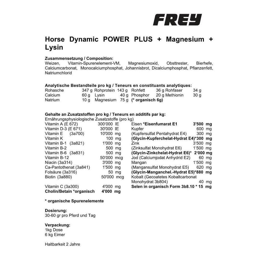 Zusatzfutter Horse Dynamic Power Plus + Magnesium + Lysin 