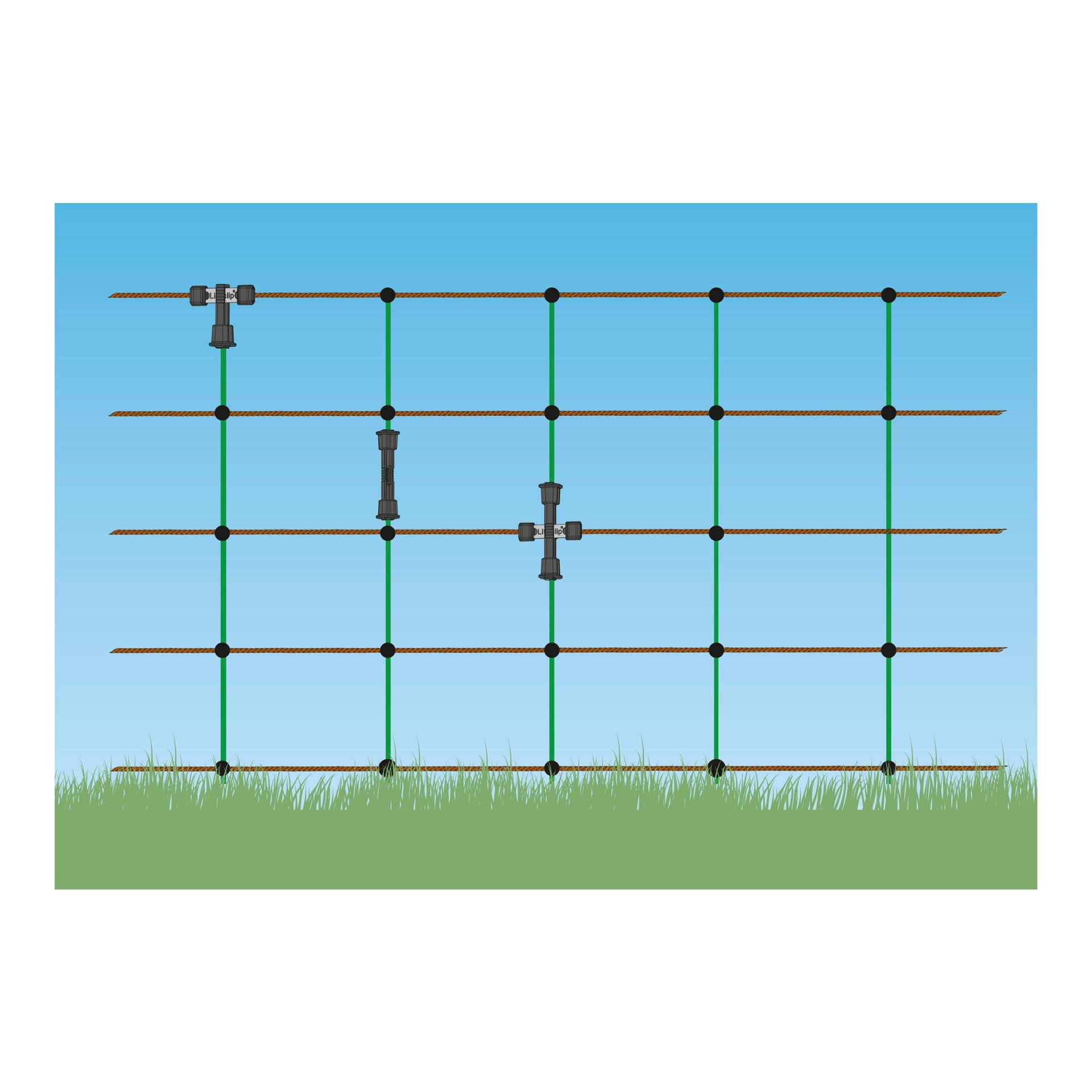 Litzclip® Reparaturset für Vertikalstreben in Weidenetze