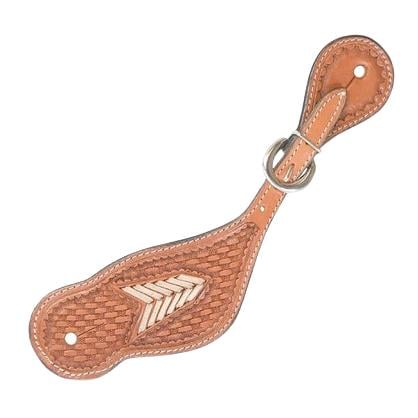 Western-Sporenriemen mit Rohhautverzierung