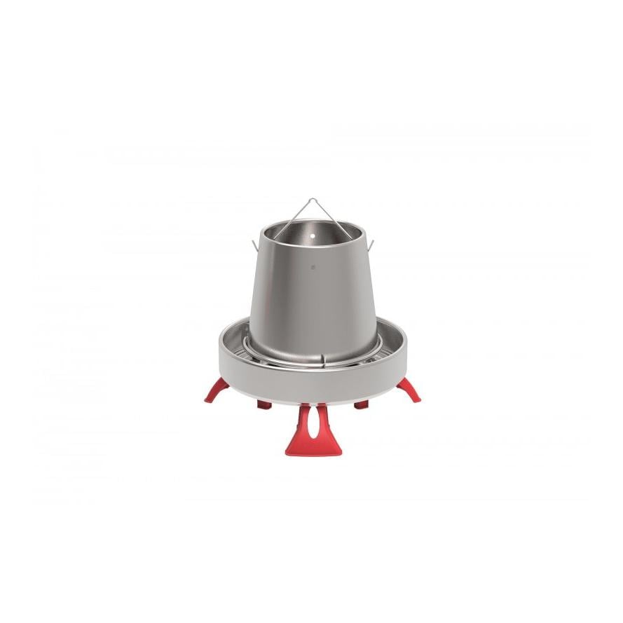 Geflügelfutterautomat aus Metall - mit Beinen