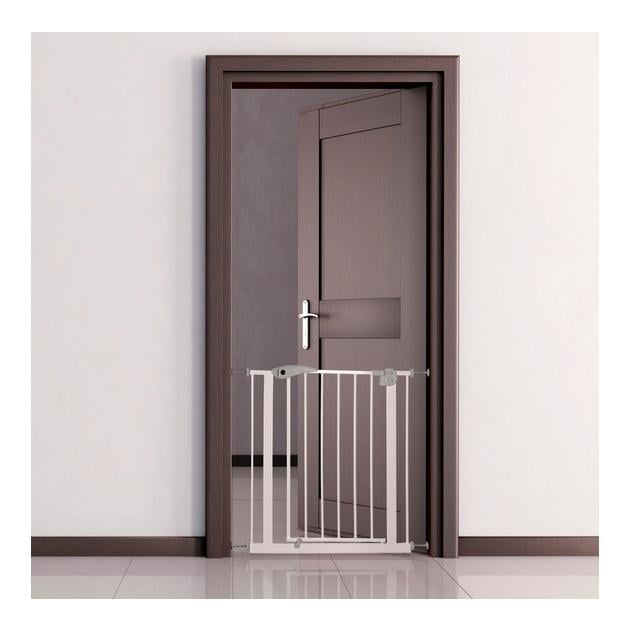 Barrière pour chiens, métal 75-85 × 76 cm - blanc