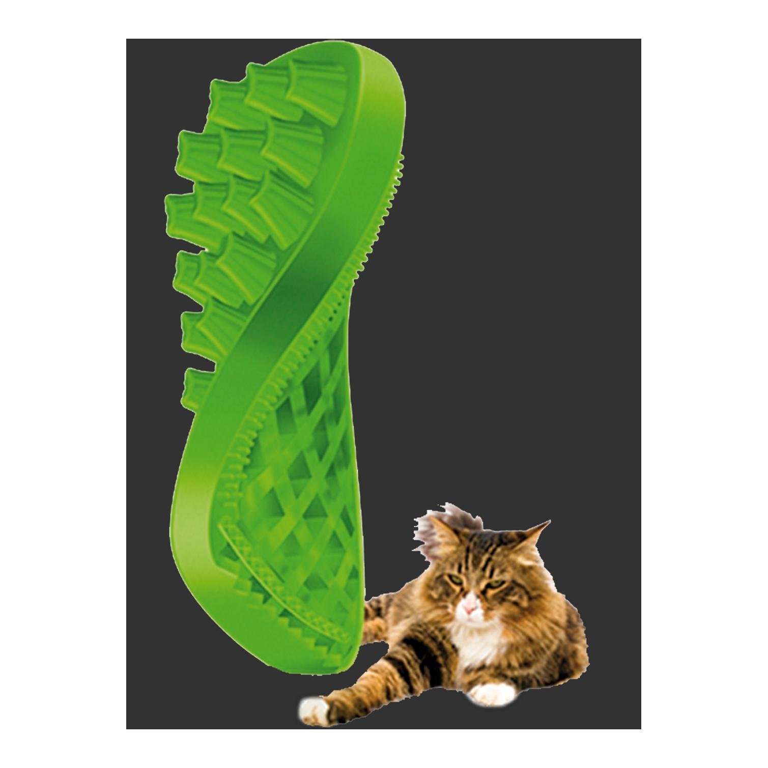 Image of PET+ME Reinigungs- und Massagebürste für die Katze - Grün - bei Hauptner.ch