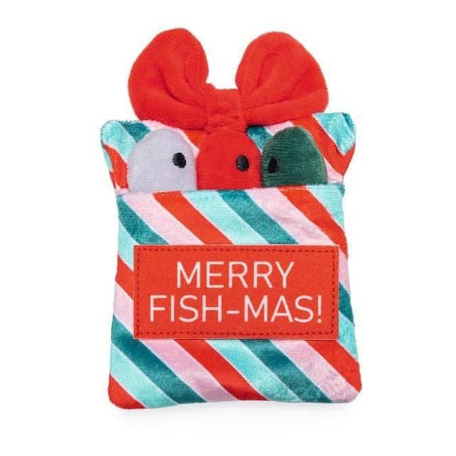 Katzen Weihnachtsgeschenk mit Fischen