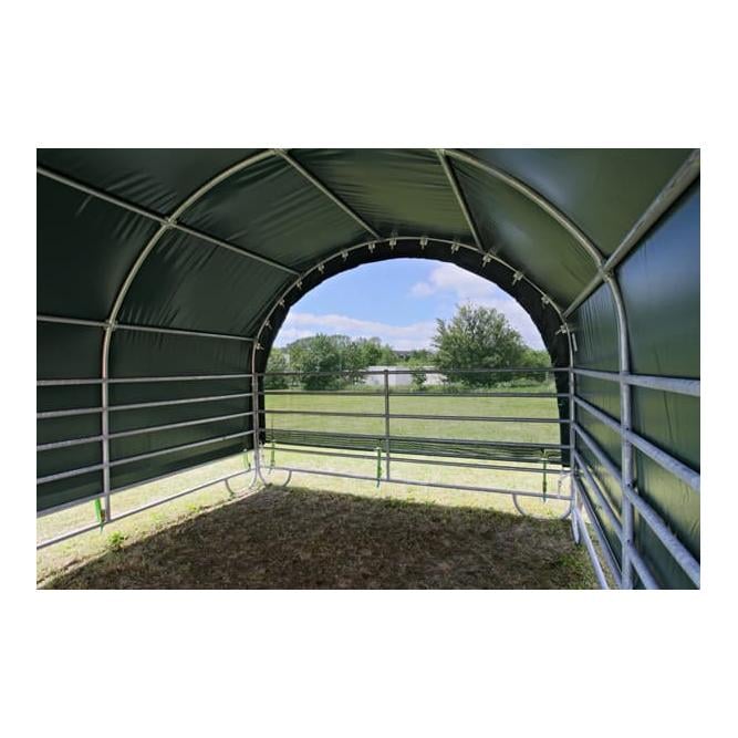 Giebelwand aus Windschutznetz