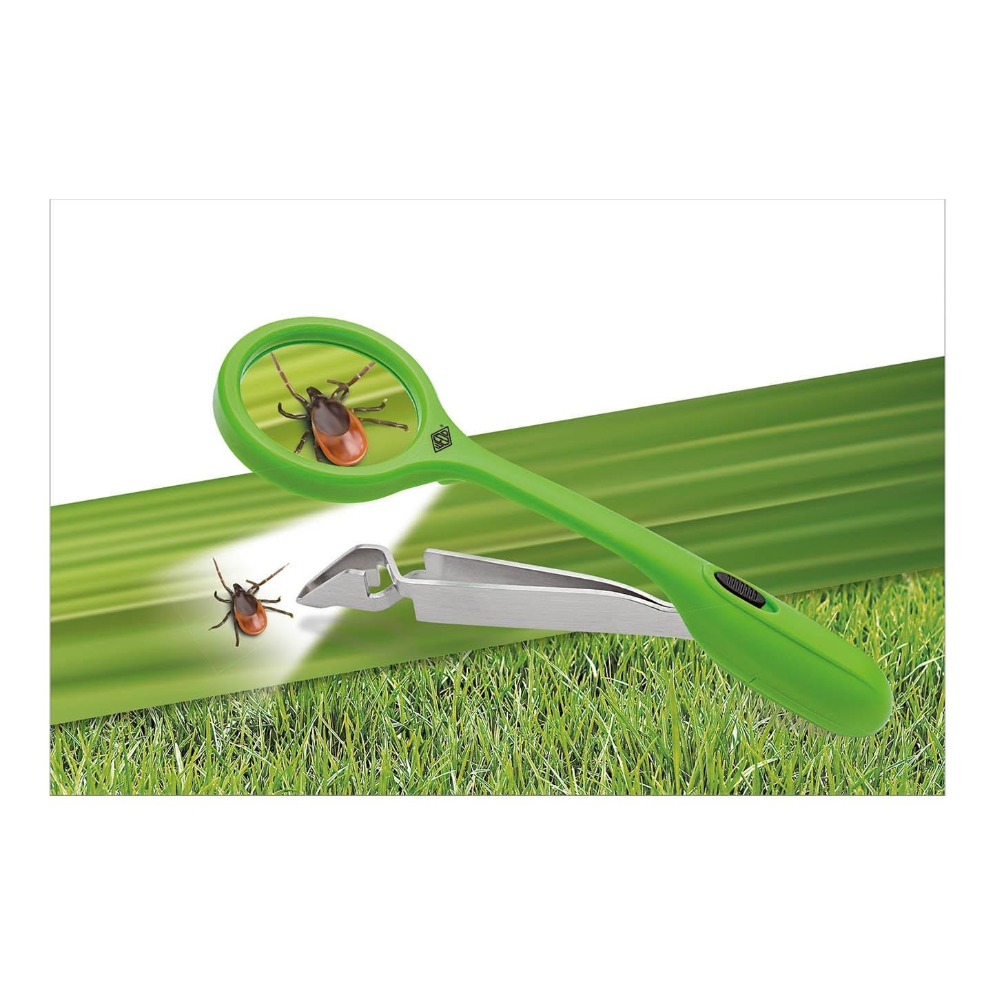 Quickex Zeckenzange mit Lupe und LED