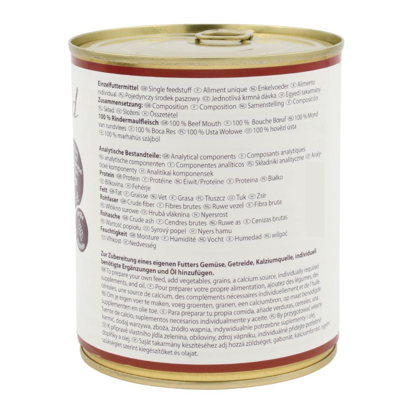 Reinfleisch-Dose Maulfleisch für Hunde und Katzen