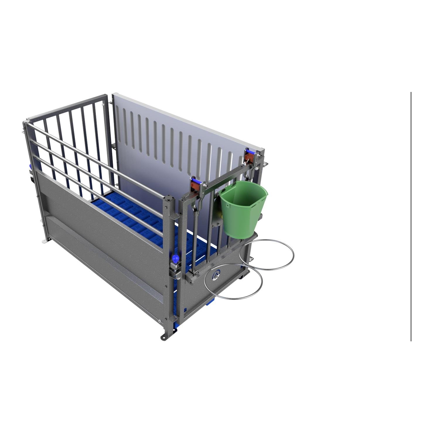 Kälberbox: Frontelement mit Eimerhalter Ø 260 mm