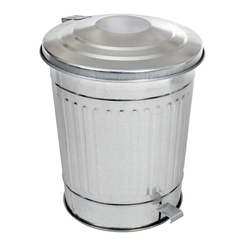 Amerikanischer Abfalleimer aus verzinktem Stahl