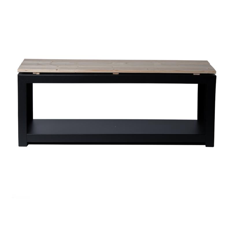 Bank mit Holzlager rechteckig