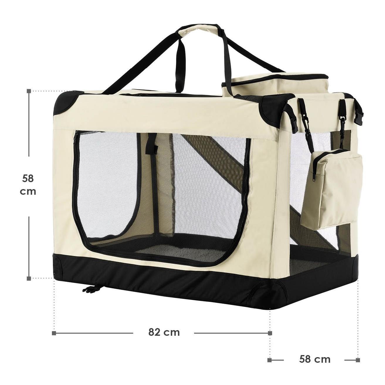 Hundetransportbox (faltbar) - beige